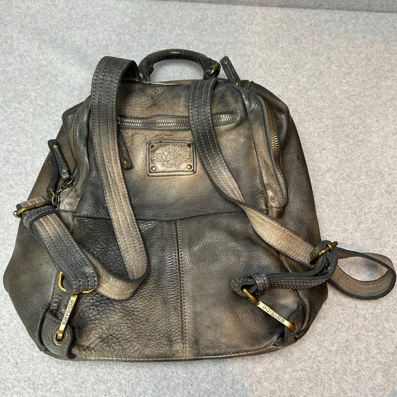 Bayside 1984 Lusher Backpack Distressed Soft‎ Italian Leather Pewter Gray Boho